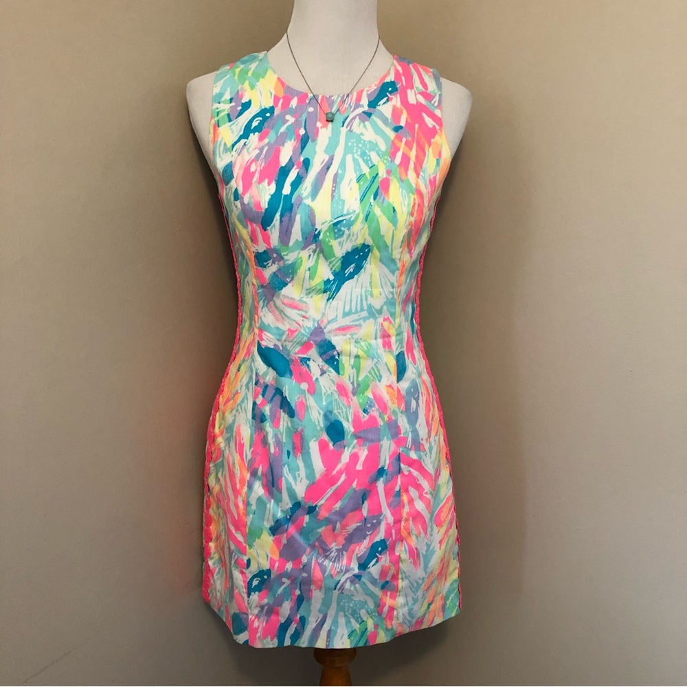 Lilly Pulitzer”Mila” Shift Dress in “Sparkling Sands”Size-2